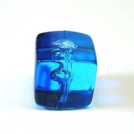 Acryl-Perle Würfel blau